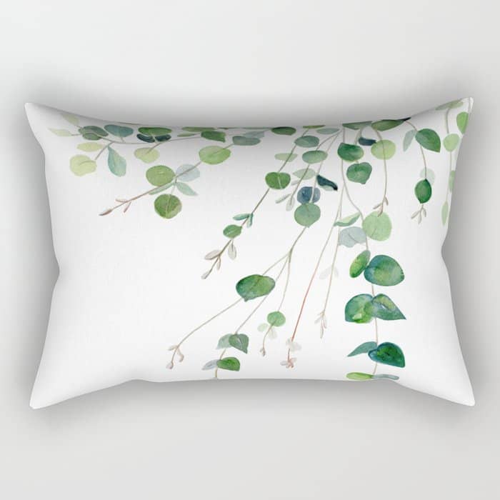Eucalyptus Watercolor Rectangular Pillow