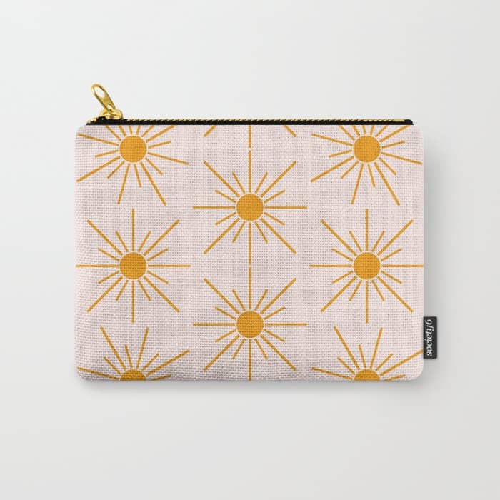 Sun Pattern On Pink Background Carry All Pouch