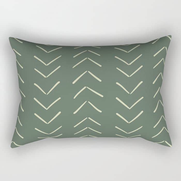 Boho Big Arrows In Leaf Green Rectangular Pillow
