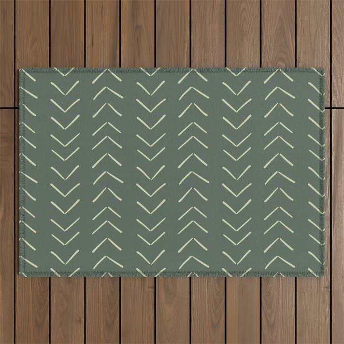 Boho Big Arrows In Leaf Green Outdoor Rug