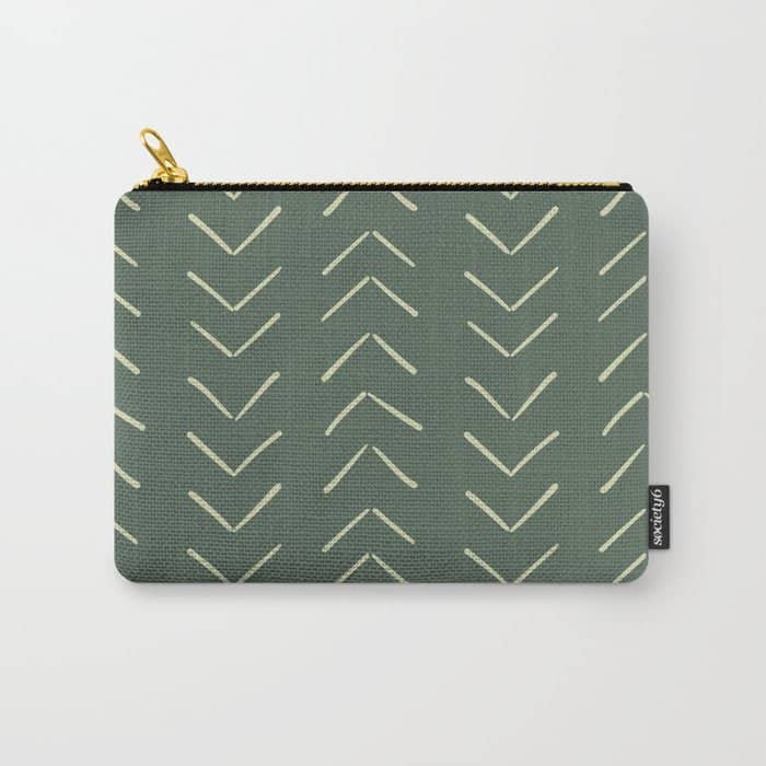 Boho Big Arrows In Leaf Green Carry All Pouch