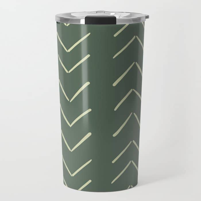 Boho Big Arrows In Leaf Green Travel Mug