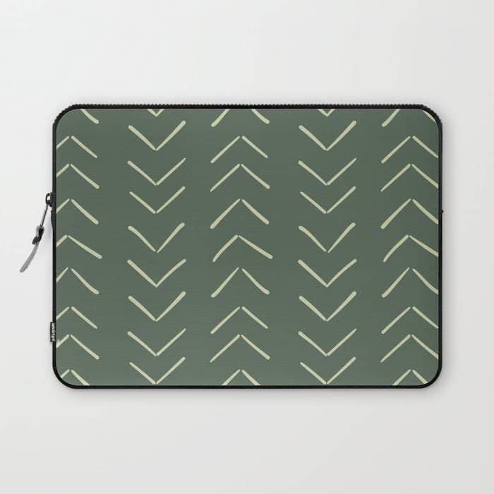 Boho Big Arrows In Leaf Green Laptop Sleeve