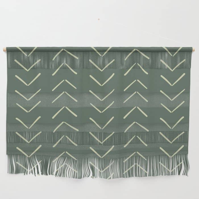 Boho Big Arrows In Leaf Green Wall Hanging