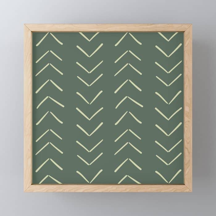 Boho Big Arrows In Leaf Green Mini Art Print