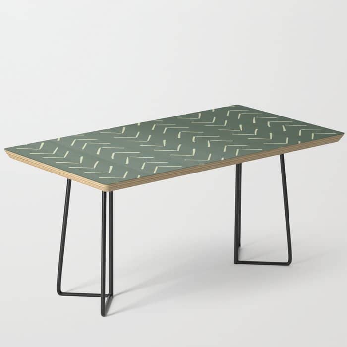 Boho Big Arrows In Leaf Green Coffee Table