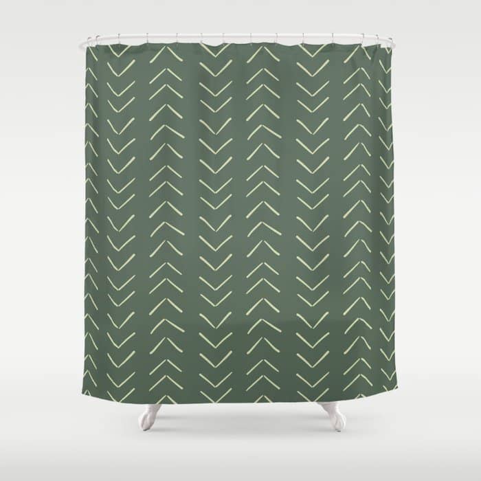 Boho Big Arrows In Leaf Green Shower Curtain