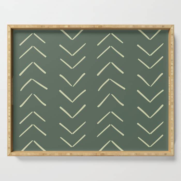 Boho Big Arrows In Leaf Green Serving Tray