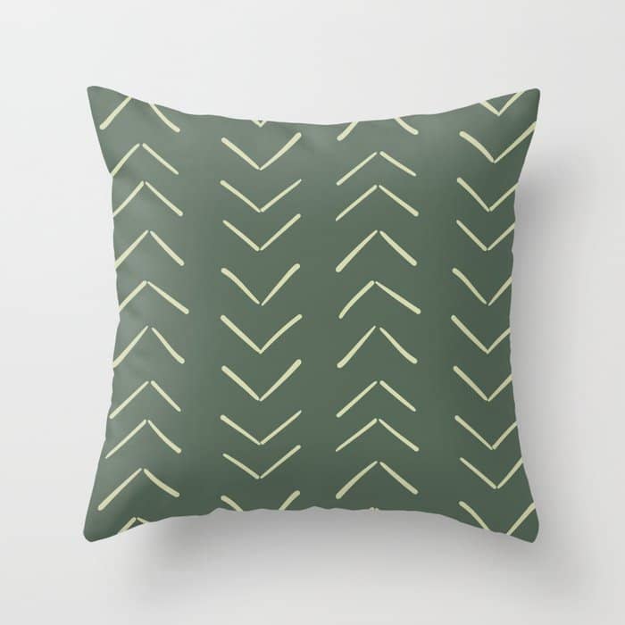 Boho Big Arrows In Leaf Green Throw Pillow