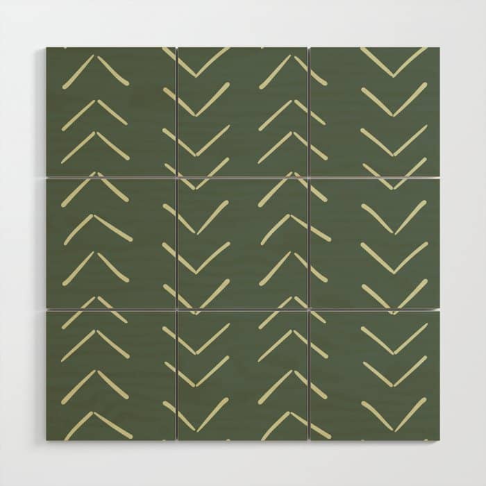 Boho Big Arrows In Leaf Green Wood Wall Art