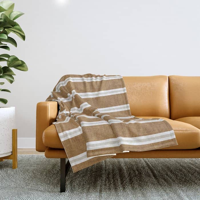 Cadence Stripes - Rust And Beige Stripes Throw Blanket