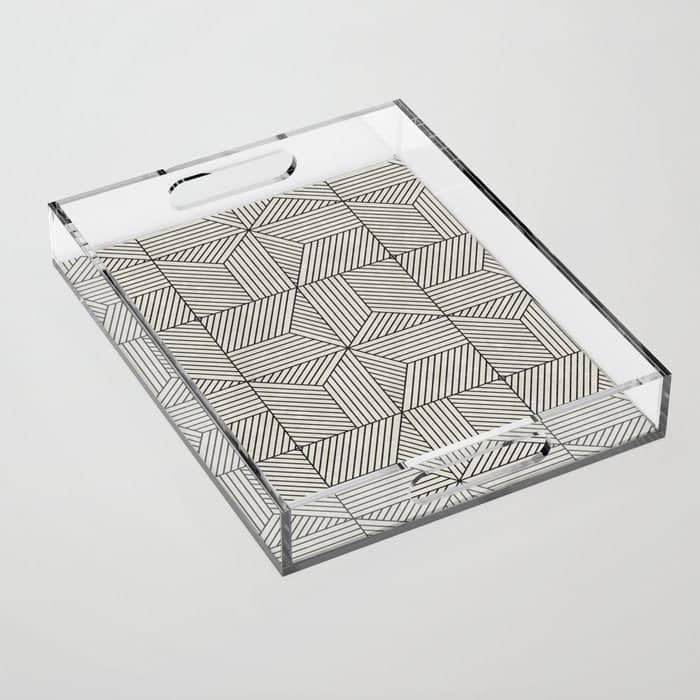 Bohemian Geometric Tiles - Bone Acrylic Tray