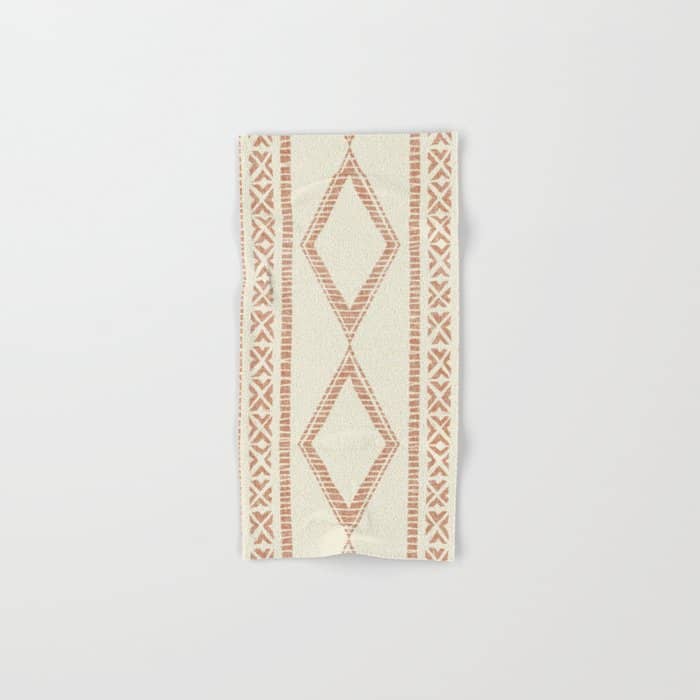 Oceania Diamond Stripes - Ginger On Cream Bath Towel