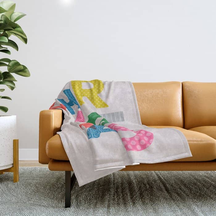 Christmas Colorful Typography Throw Blanket