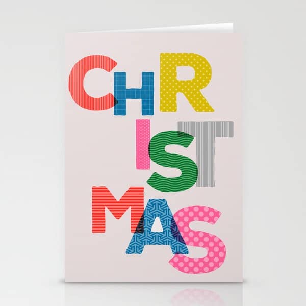 Christmas Colorful Typography Stationery Card