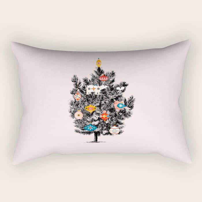 Retro Christmas Tree No3 Rectangular Pillow