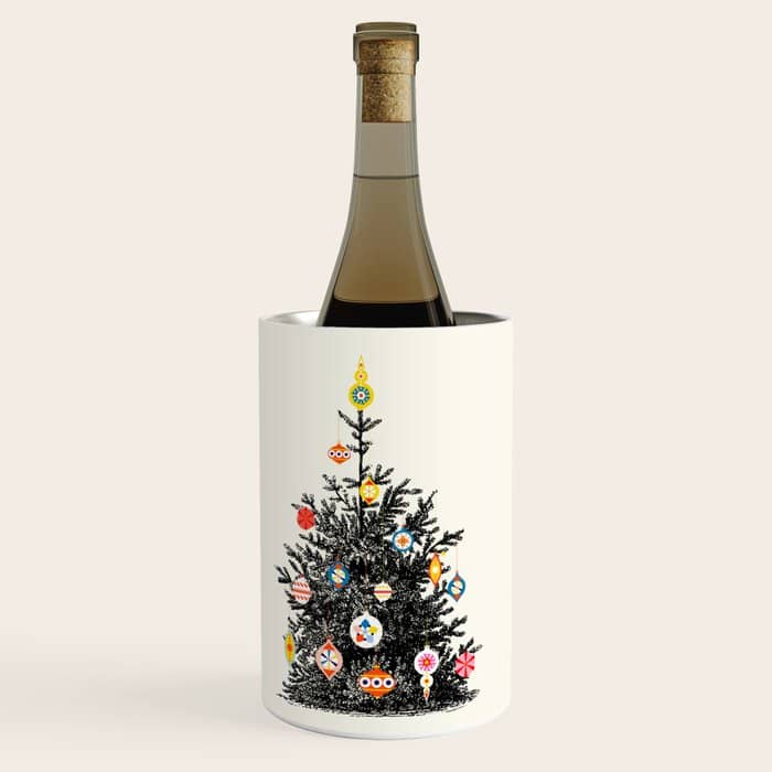 Retro Decorated Christmas Tree Wine Chiller