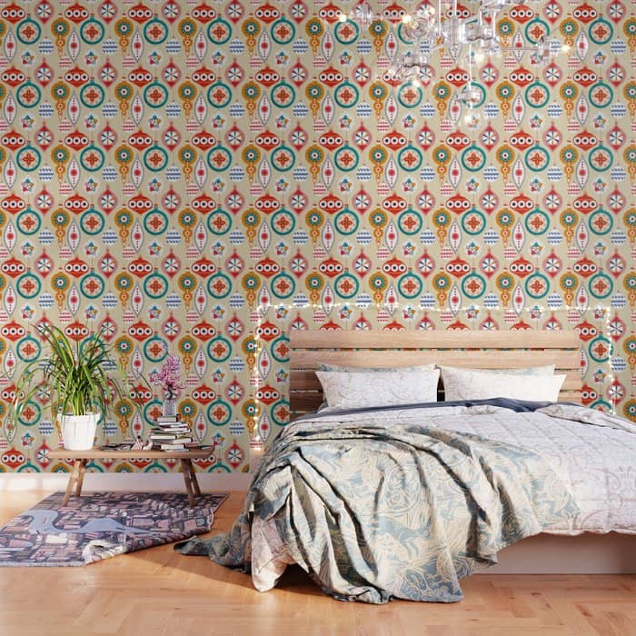 Retro Christmas Ornaments Pattern Wallpaper