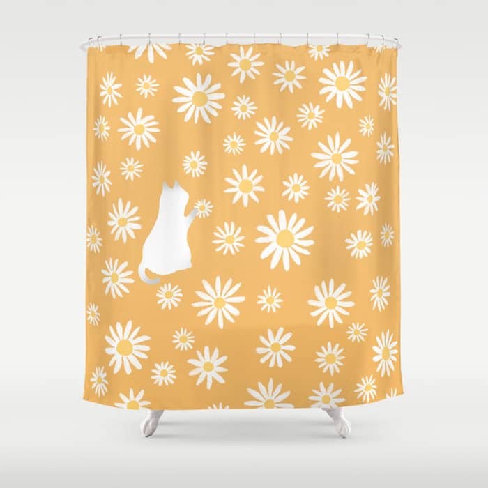 Hidden Cat 44 Flowers Fall  Shower Curtain