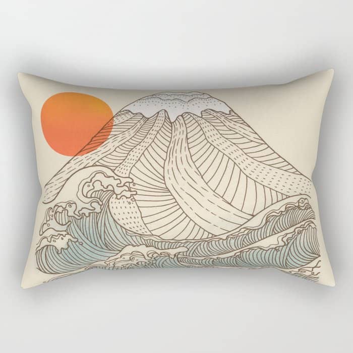 Mount Fuji The Great Wave  Rectangular Pillow