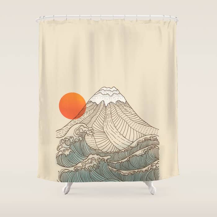 Mount Fuji The Great Wave  Shower Curtain