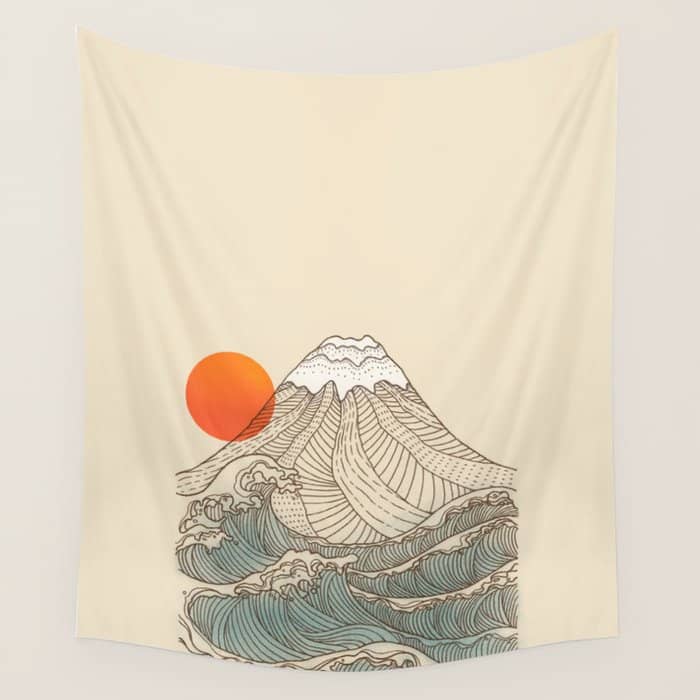 Mount Fuji The Great Wave  Wall Tapestry