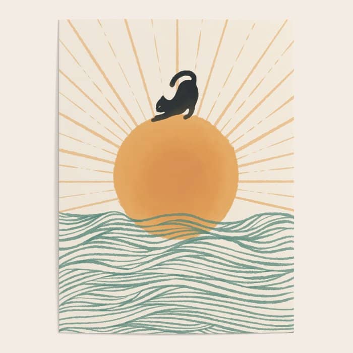 Good Morning Meow 7 Sunny Day Ocean  Poster