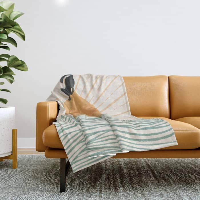Good Morning Meow 7 Sunny Day Ocean  Throw Blanket