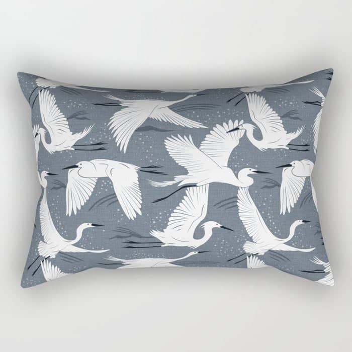 Soaring Wings - Steel Blue Grey Rectangular Pillow
