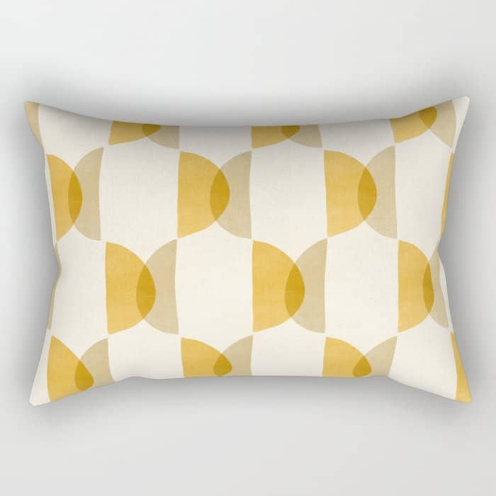 Shape Study In Gold / Geometric Pattern Rectangular Pillow