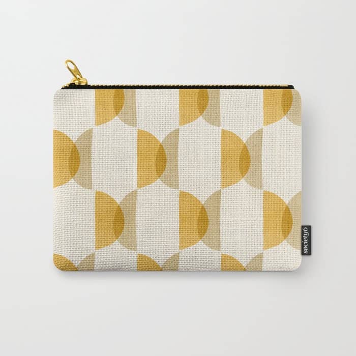 Shape Study In Gold / Geometric Pattern Carry All Pouch