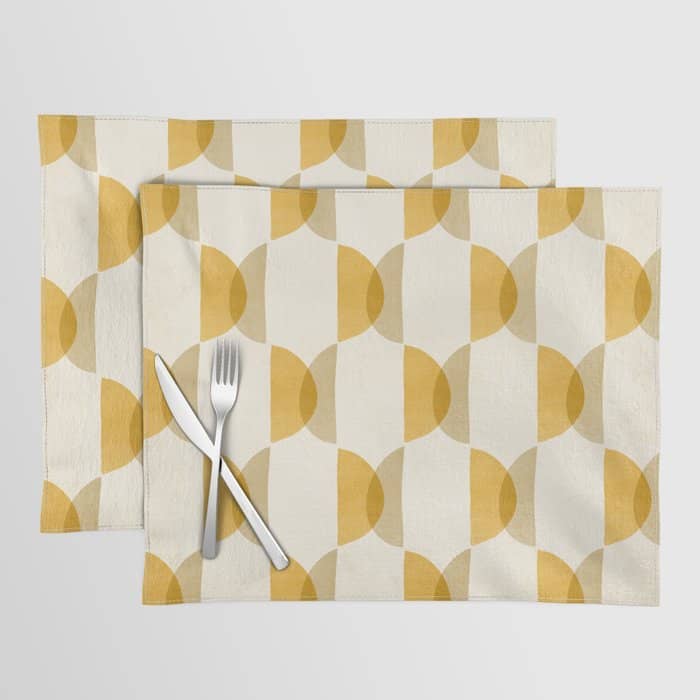 Shape Study In Gold / Geometric Pattern Placemat