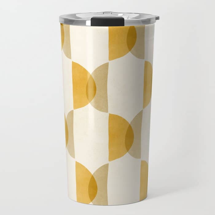 Shape Study In Gold / Geometric Pattern Travel Mug
