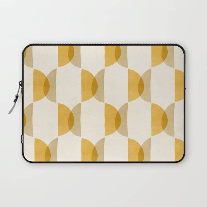 Shape Study In Gold / Geometric Pattern Laptop Sleeve