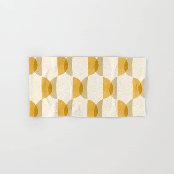 Shape Study In Gold / Geometric Pattern Bath Towel