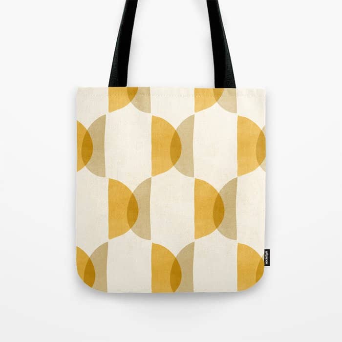 Shape Study In Gold / Geometric Pattern Tote Bag