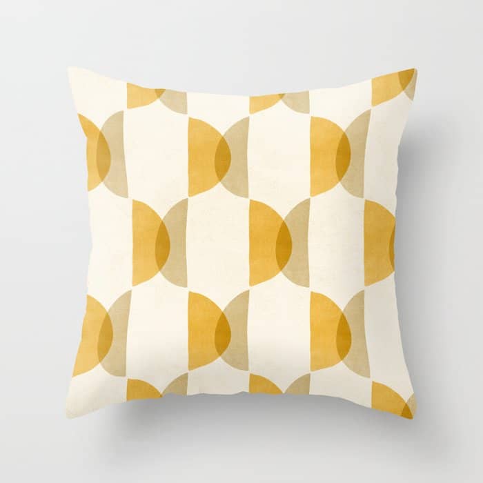 Shape Study In Gold / Geometric Pattern Throw Pillow