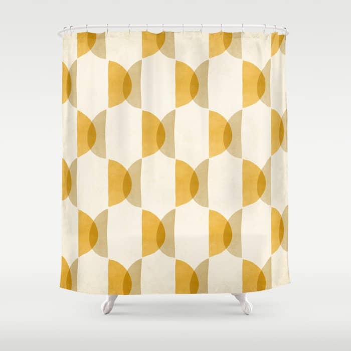 Shape Study In Gold / Geometric Pattern Shower Curtain