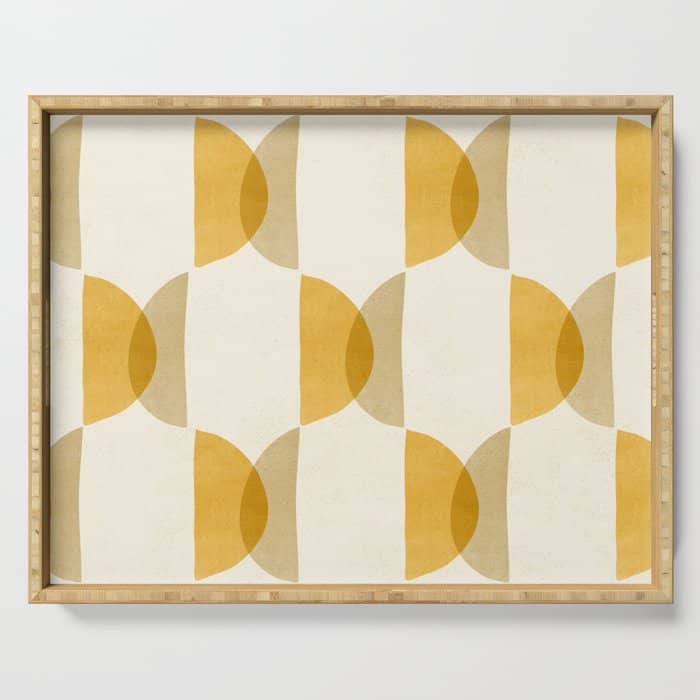 Shape Study In Gold / Geometric Pattern Serving Tray
