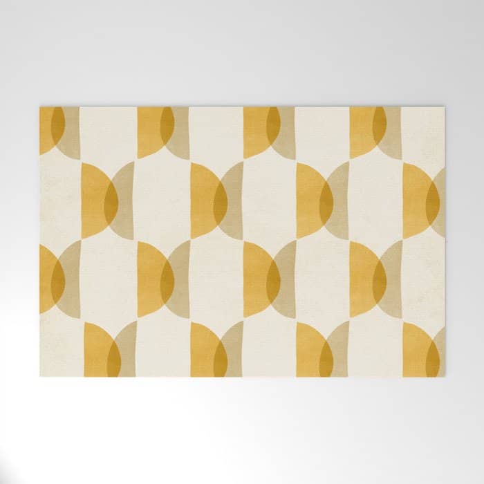 Shape Study In Gold / Geometric Pattern Welcome Mat