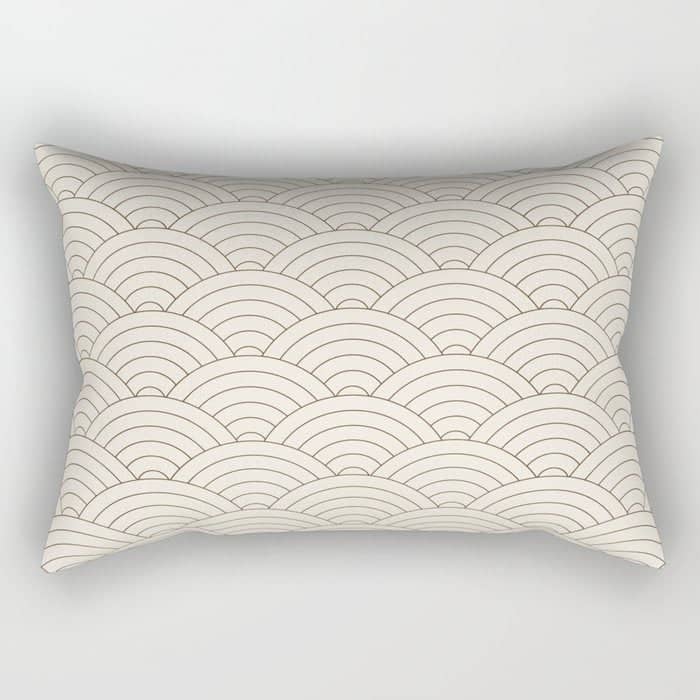 Waves (Cream & Chocolate) Rectangular Pillow