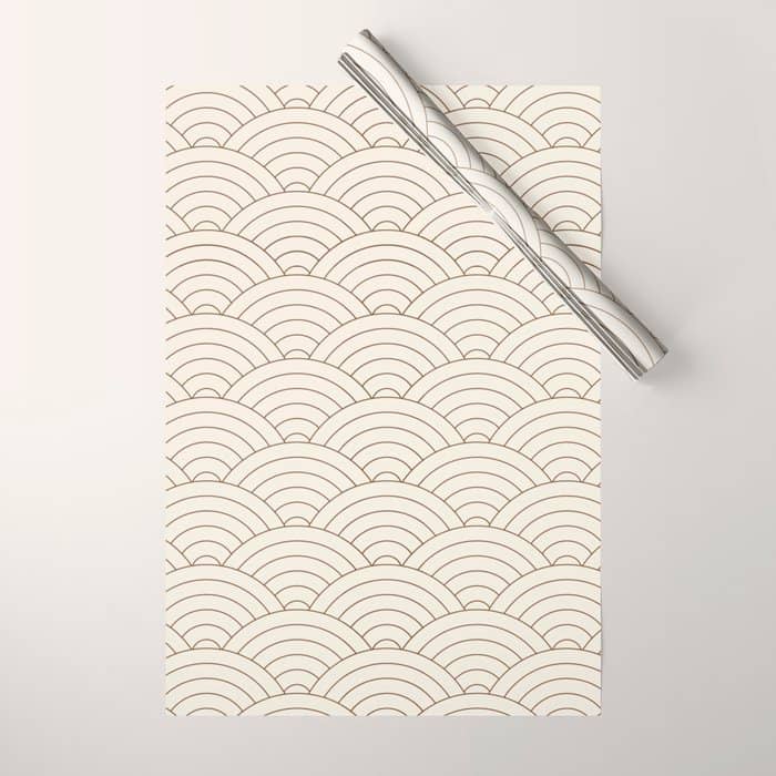 Waves (Cream & Chocolate) Wrapping Paper