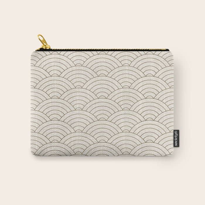 Waves (Cream & Chocolate) Carry All Pouch