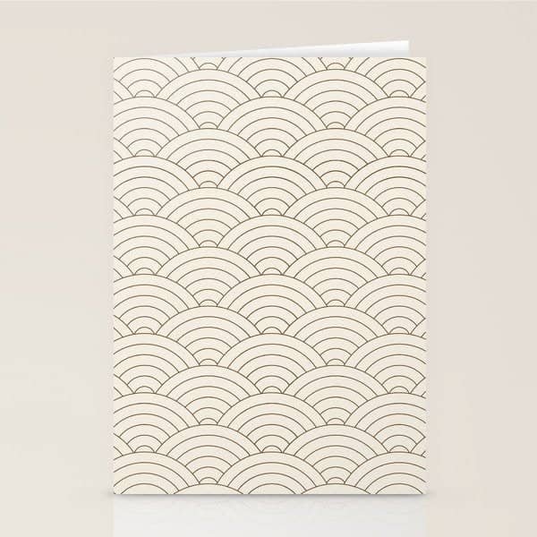 Waves (Cream & Chocolate) Stationery Card