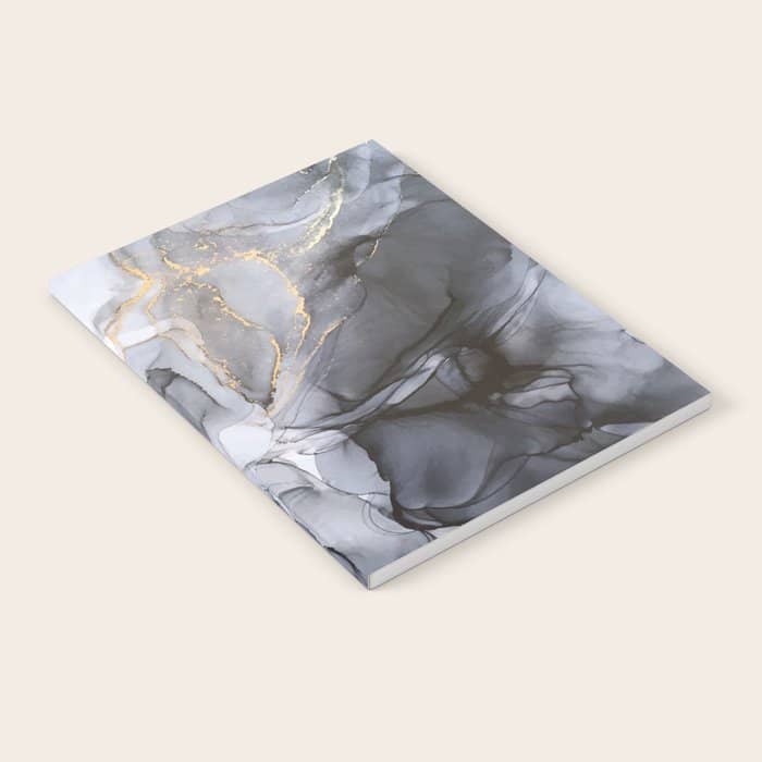 Calm But Dramatic Light Monochromatic Black & Grey Abstract Notebook
