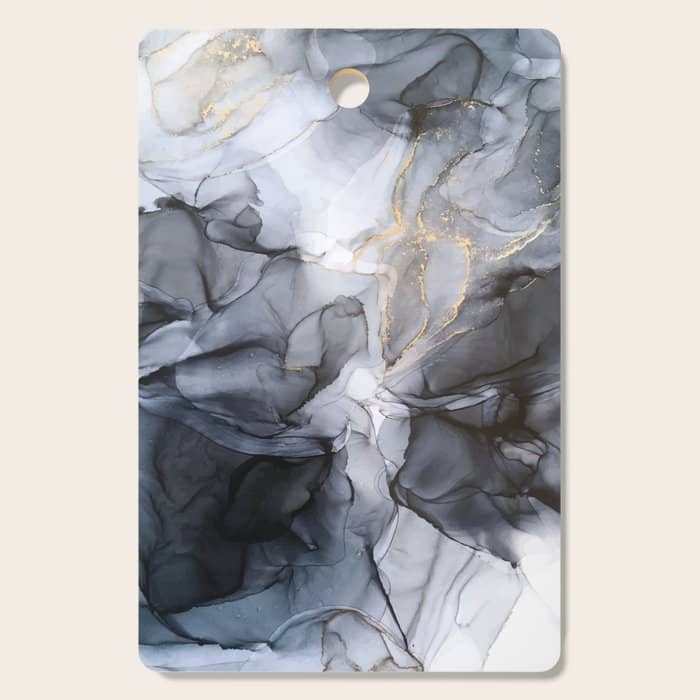 Calm But Dramatic Light Monochromatic Black & Grey Abstract Cutting Board