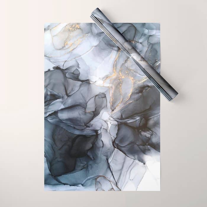 Calm But Dramatic Light Monochromatic Black & Grey Abstract Wrapping Paper