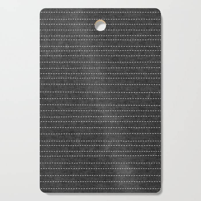 Stitched Stripes - Charcoal Cutting Board
