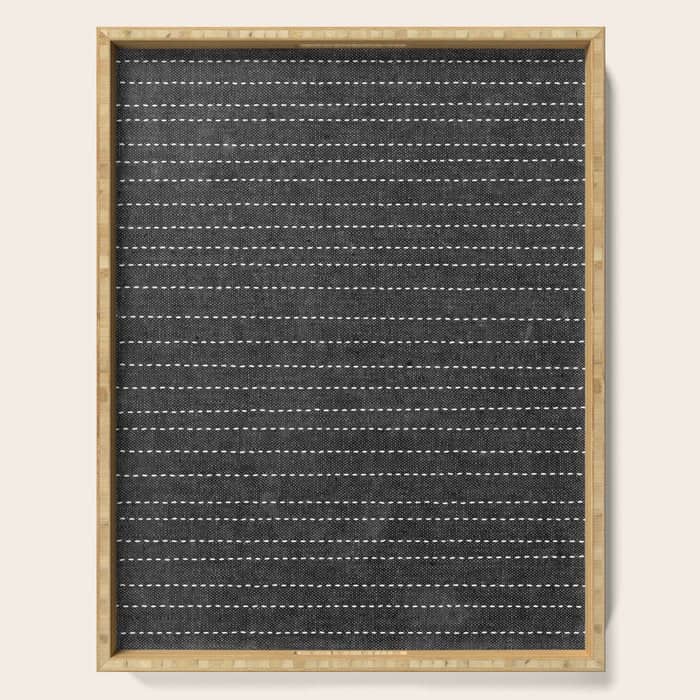 Stitched Stripes - Charcoal Serving Tray