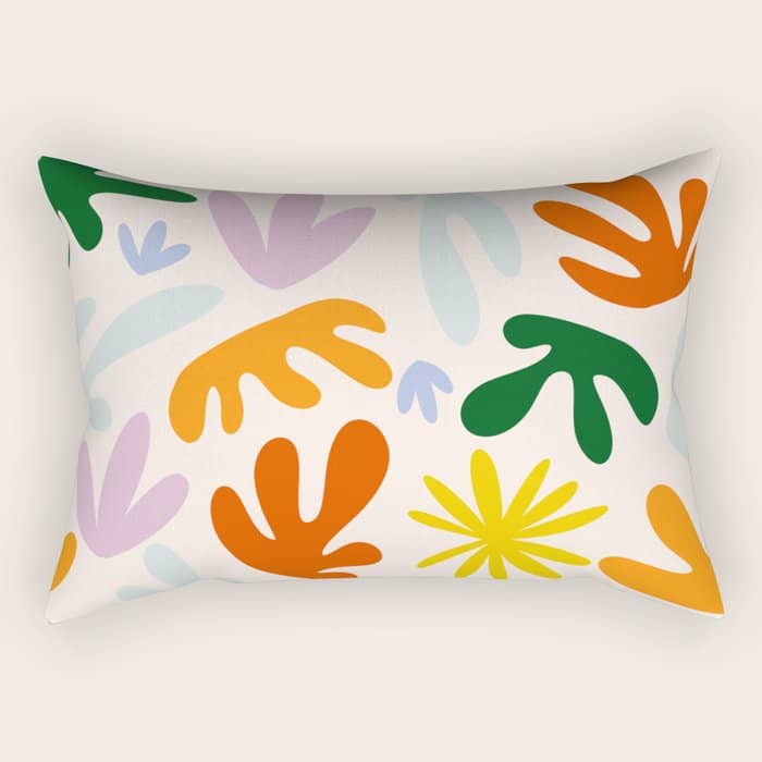 Rainbow Matisse Pattern Rectangular Pillow